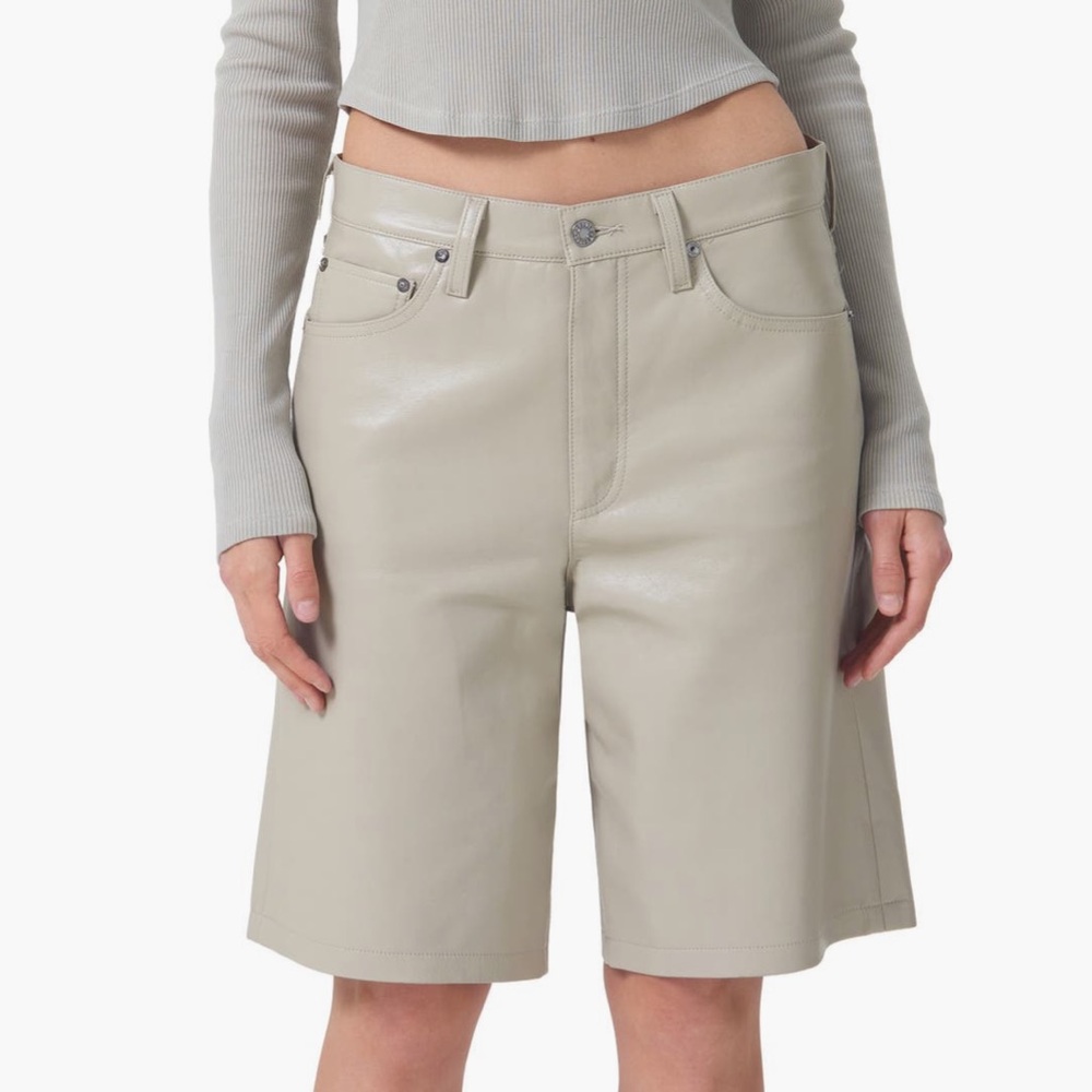 Agolde Recycled Leather Bermuda Shorts - Picture 4 of 7